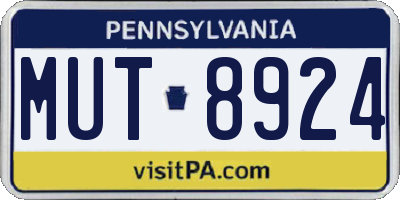 PA license plate MUT8924