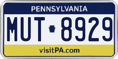 PA license plate MUT8929