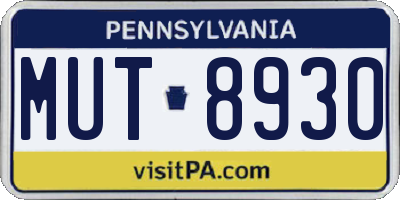 PA license plate MUT8930