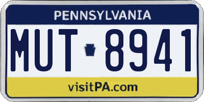 PA license plate MUT8941