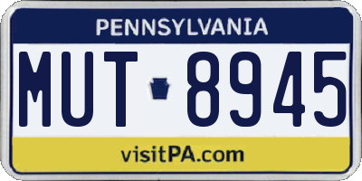 PA license plate MUT8945
