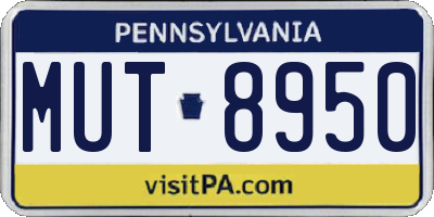 PA license plate MUT8950