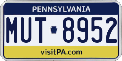 PA license plate MUT8952