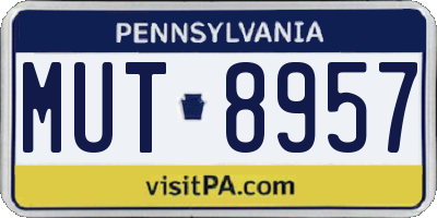 PA license plate MUT8957