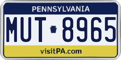 PA license plate MUT8965