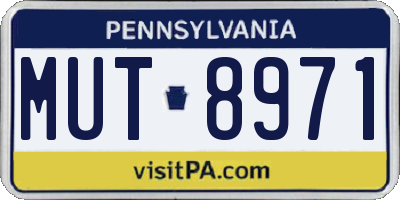 PA license plate MUT8971