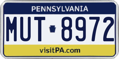 PA license plate MUT8972
