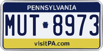 PA license plate MUT8973
