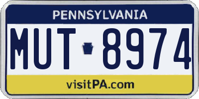 PA license plate MUT8974