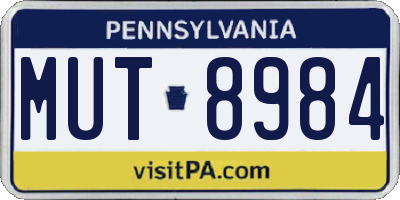 PA license plate MUT8984