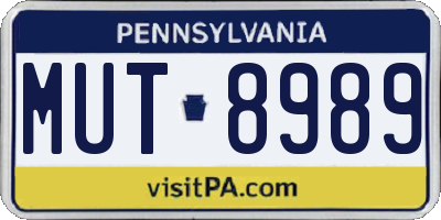 PA license plate MUT8989
