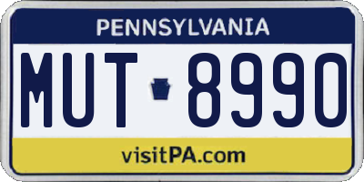 PA license plate MUT8990