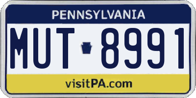 PA license plate MUT8991