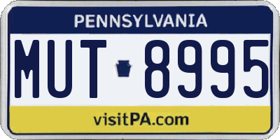 PA license plate MUT8995