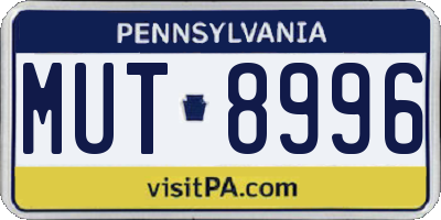PA license plate MUT8996