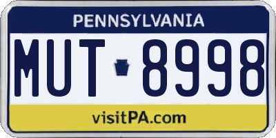 PA license plate MUT8998