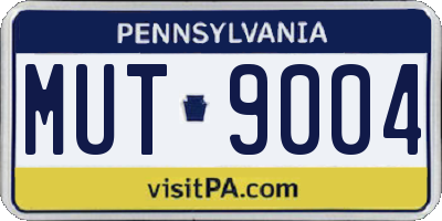 PA license plate MUT9004