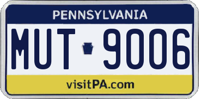 PA license plate MUT9006
