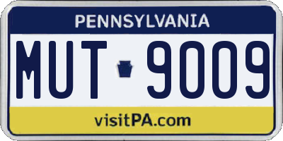 PA license plate MUT9009