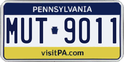 PA license plate MUT9011