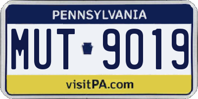 PA license plate MUT9019