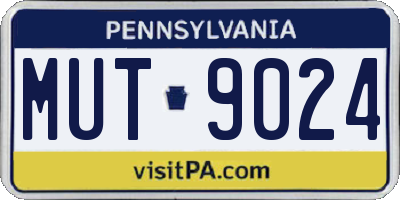 PA license plate MUT9024
