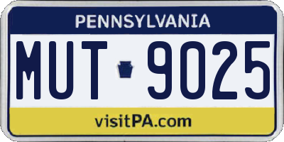 PA license plate MUT9025