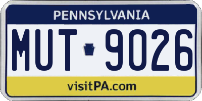 PA license plate MUT9026