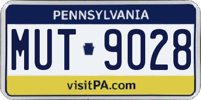 PA license plate MUT9028