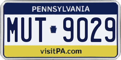 PA license plate MUT9029