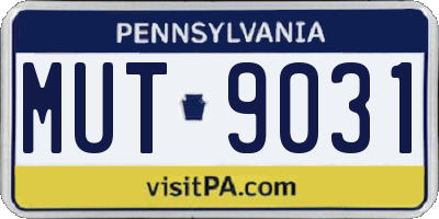 PA license plate MUT9031
