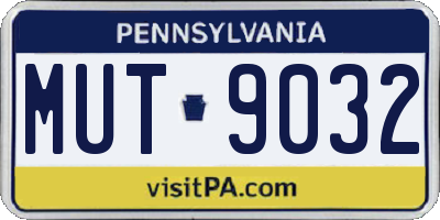 PA license plate MUT9032