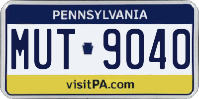 PA license plate MUT9040