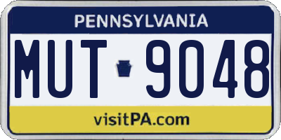 PA license plate MUT9048