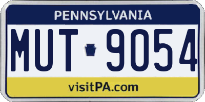 PA license plate MUT9054