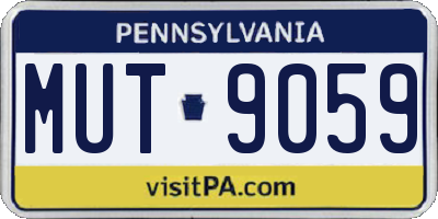 PA license plate MUT9059