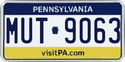 PA license plate MUT9063