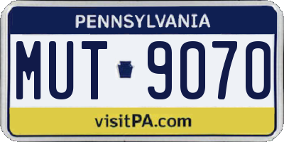 PA license plate MUT9070