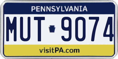 PA license plate MUT9074