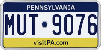 PA license plate MUT9076