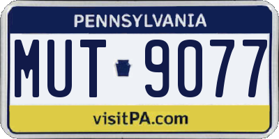 PA license plate MUT9077