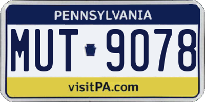 PA license plate MUT9078