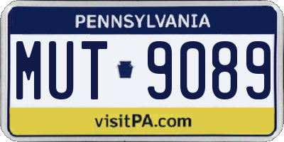 PA license plate MUT9089