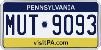 PA license plate MUT9093