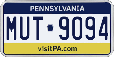 PA license plate MUT9094