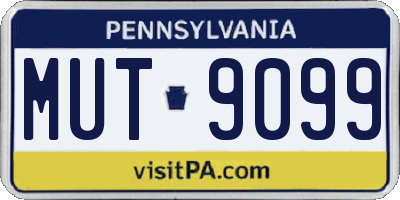 PA license plate MUT9099