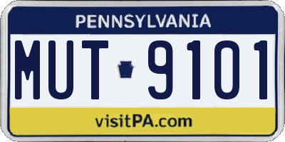 PA license plate MUT9101