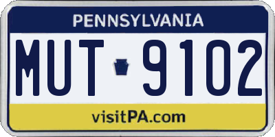 PA license plate MUT9102