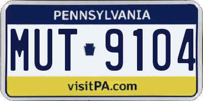 PA license plate MUT9104
