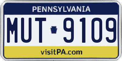 PA license plate MUT9109